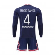 Ligue 1 Fotballdrakter Paris Saint Germain PSG 2021-22 Sergio Ramos 4 Hjemme Draktsett Langermet..